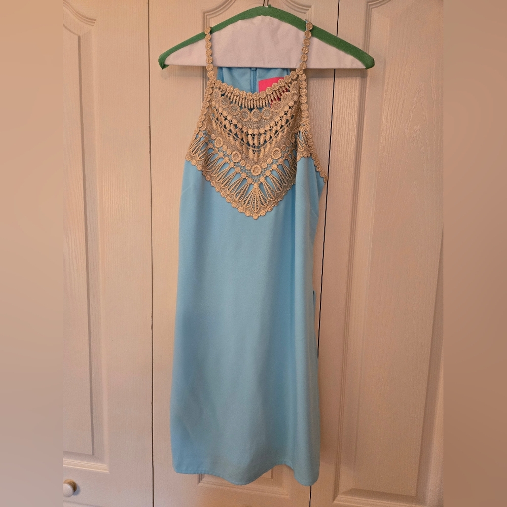 Lilly Pulitzer Blue Skort With A Beautiful Neck Trim